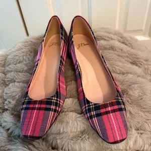 J Crew Kate Pumps in pink tartan!!